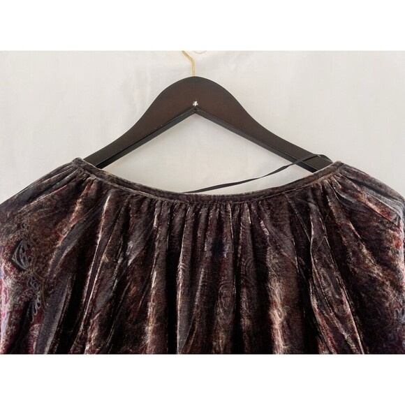 Style & Co Velvet Burnout Top 1X Crushed Lace Flare Sleeve Fairy Grunge Whimsy - Picture 8 of 10